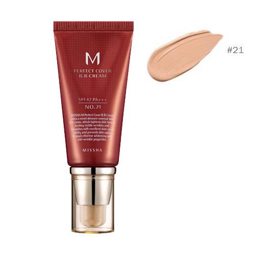 M Perfect Covering BB Cream SPF42 PA+++,No.21 Light Beige, 50ml (Option No.21 Natural Beige)