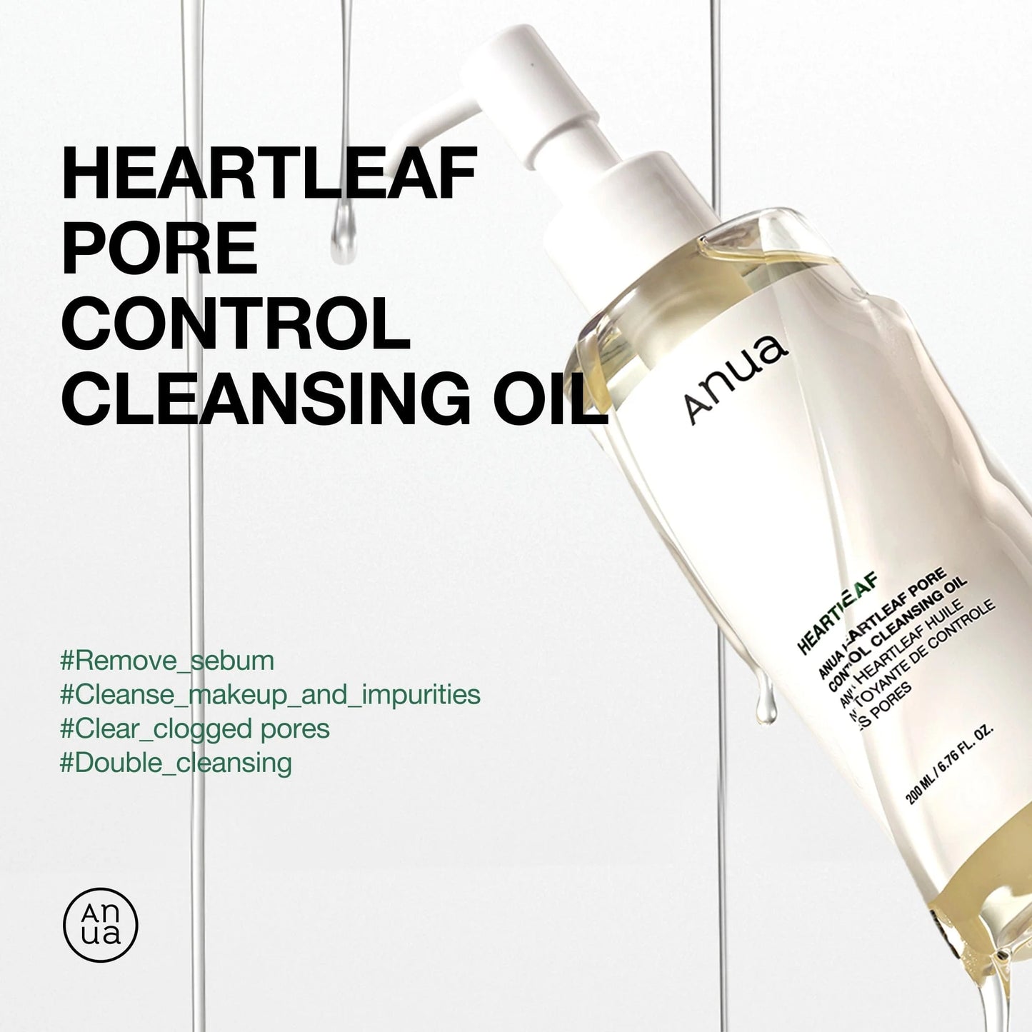ANUA - Heartleaf Pore Control Cleansing Oil 200 ML | Limpiador Facial