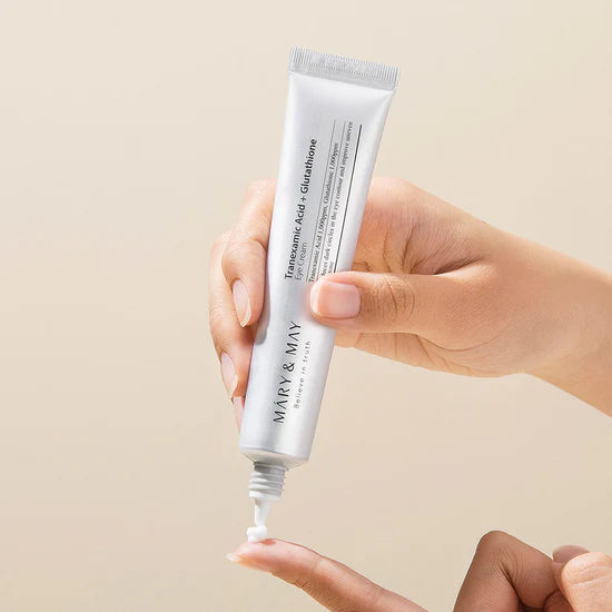 MARY & MAY - Travel Size Tranexamic Acid + Glutathione Eye Cream | Contorno De Ojos Despigmentante
