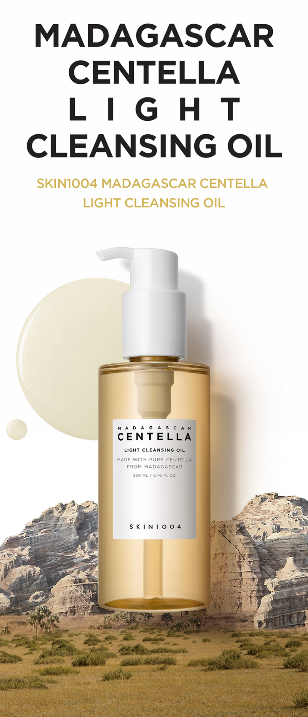 SKIN1004 - Madagascar Centella Light Cleansing Oil 200ml | Limpiador Hidratante Y Calmante